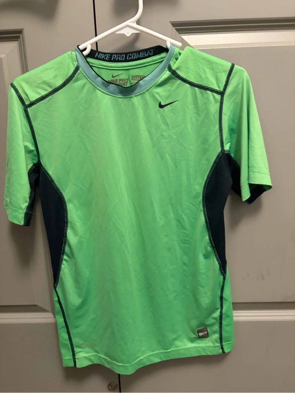 Nike Kids Short Sleeve Compression Tee Green Navy